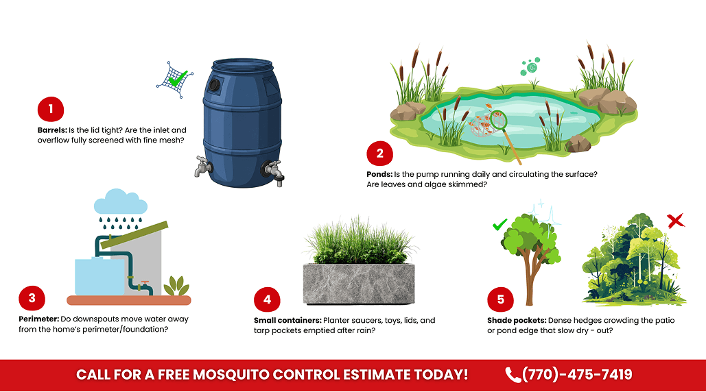 Rain Barrel & Pond Owners in Cumming: Keep the Water, Cut the Bites